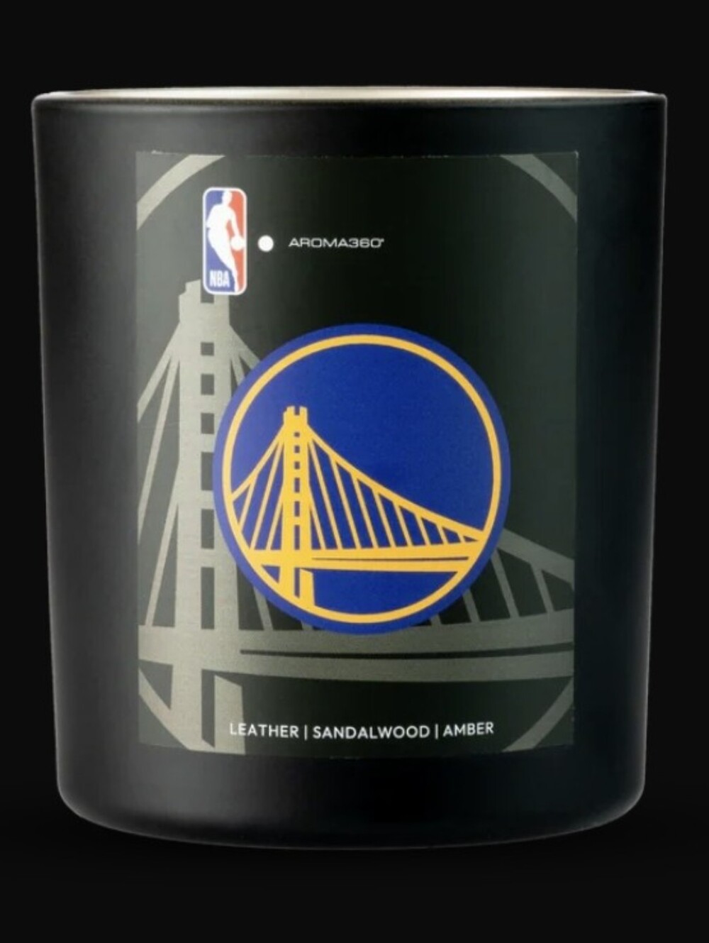 NBA Golden State Warriors Scented Candle - Black with Blue & Gold Logo